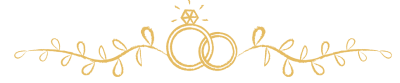 gold wedding rings decorative divider with floral vine and diamond ring icon
